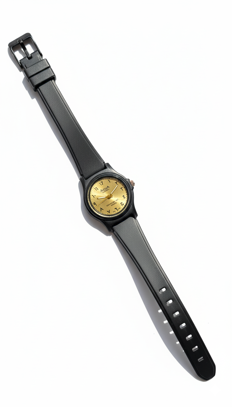 AQUA Yellow Arabic Dial Black Watch