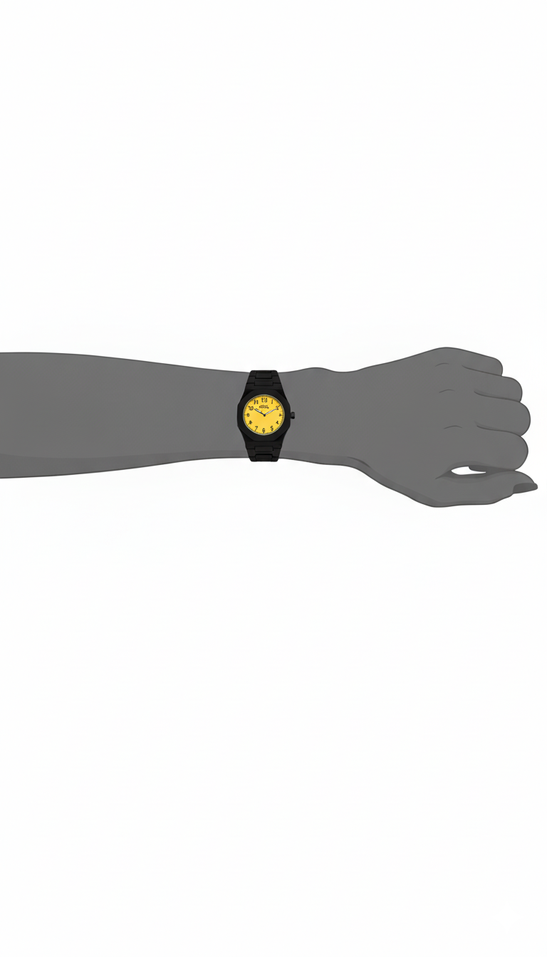 AQUA Yellow Arabic Dial Black Watch